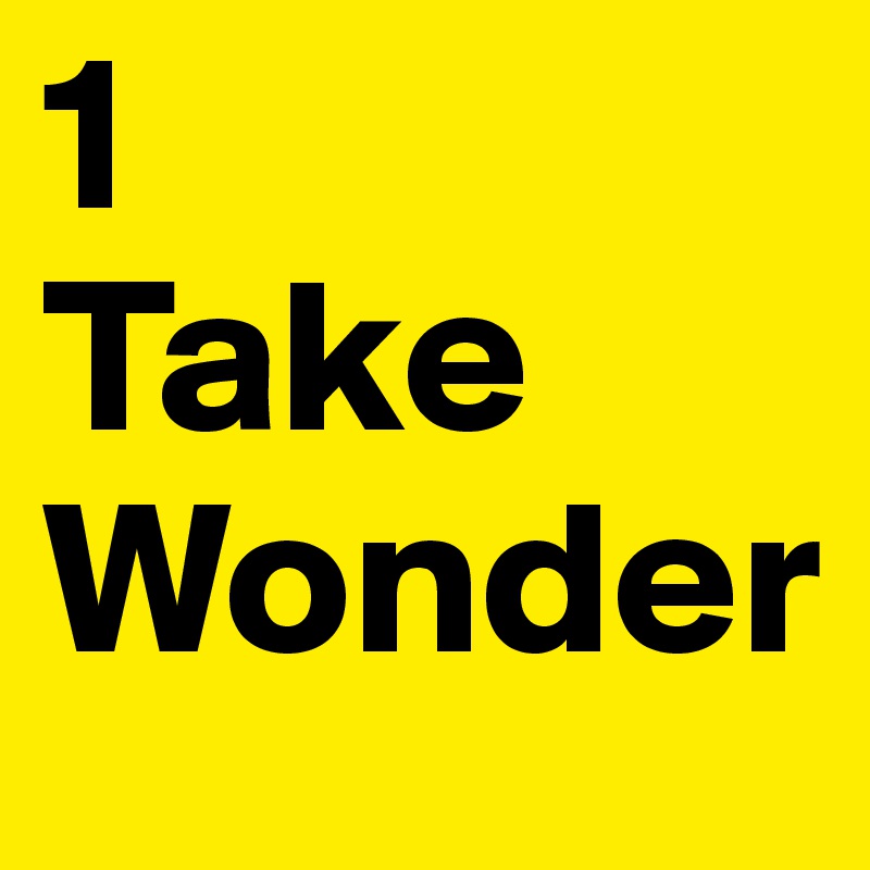 1
Take
Wonder
