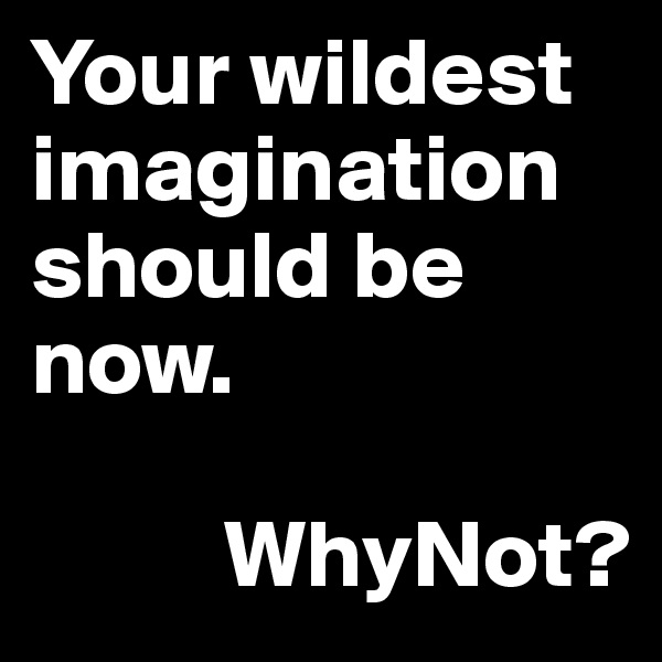 Your wildest imagination should be now.

          WhyNot?