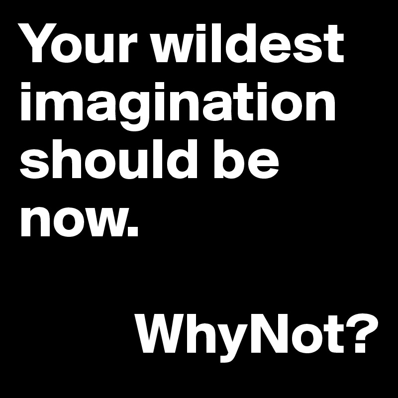 Your wildest imagination should be now.

          WhyNot?