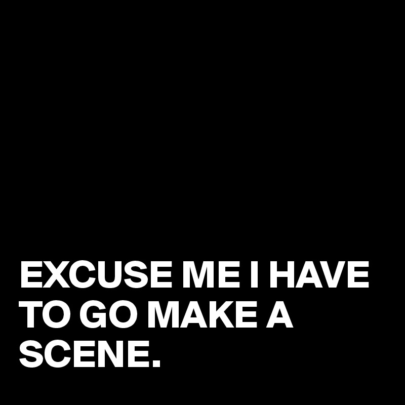 





EXCUSE ME I HAVE TO GO MAKE A SCENE.
