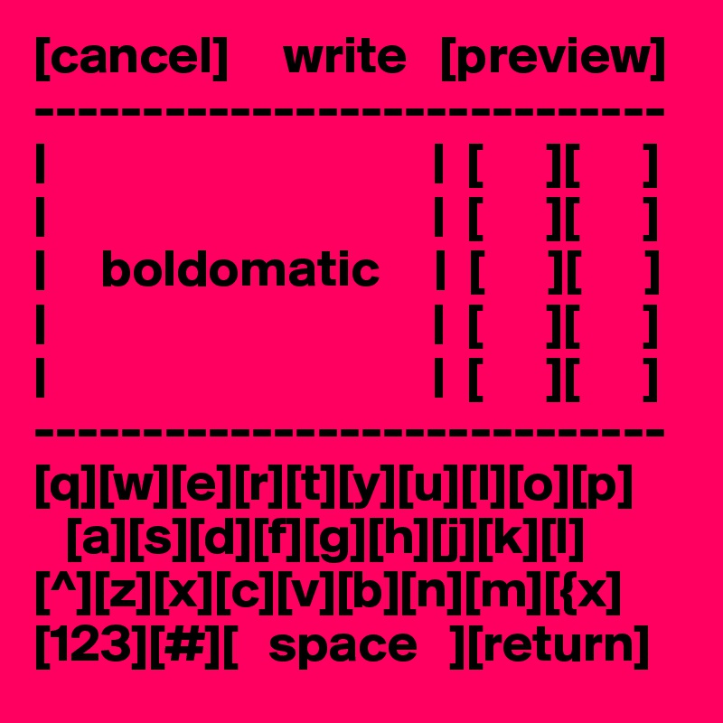 Cancel Write Preview Boldomatic