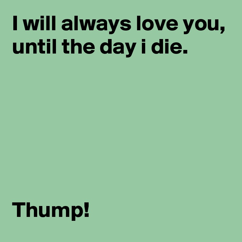 I will always love you, until the day i die.






Thump!