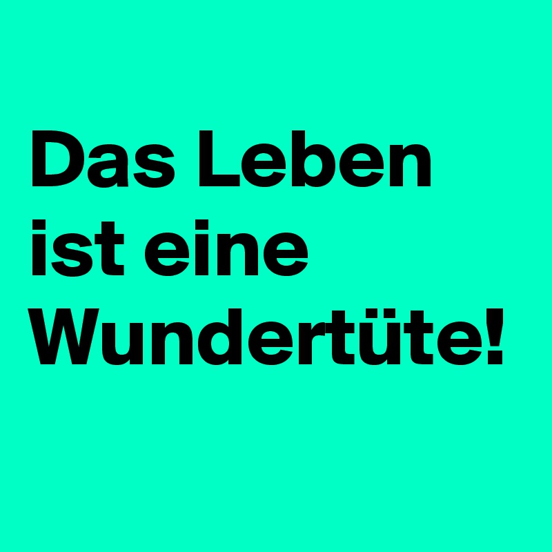 
Das Leben ist eine Wundertüte!