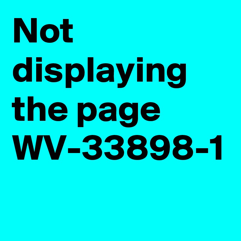 Not displaying the page WV-33898-1