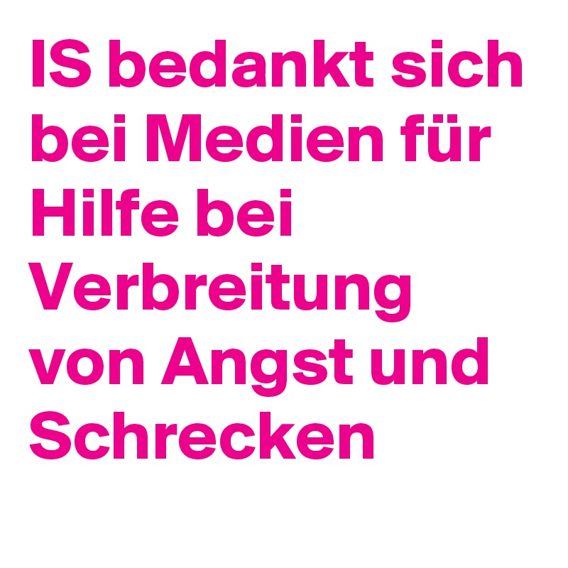 IS bedankt sich bei Medien für Hilfe bei Verbreitung von Angst und Schrecken