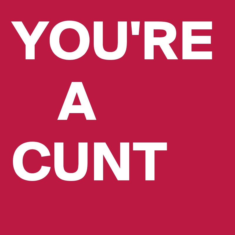 YOU'RE
    A
CUNT