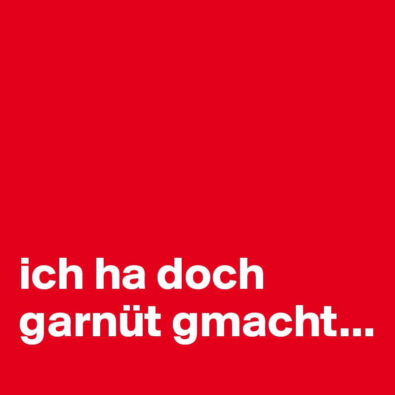 




ich ha doch garnüt gmacht...