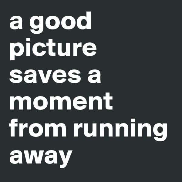 a good picture saves a moment from running away