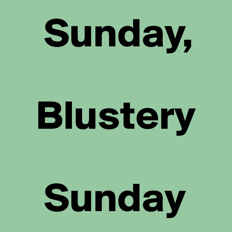     Sunday,

   Blustery

    Sunday