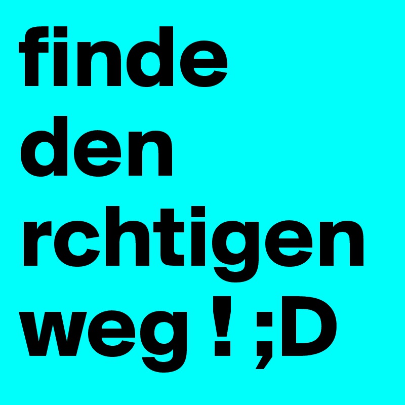 finde den rchtigen weg ! ;D