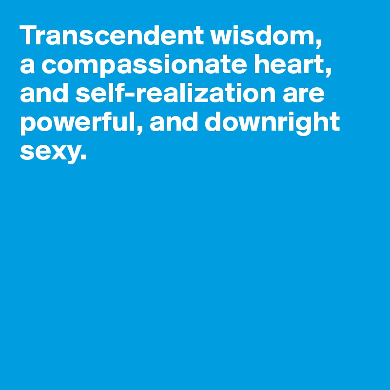 Transcendent wisdom, 
a compassionate heart, 
and self-realization are powerful, and downright
sexy. 




 

