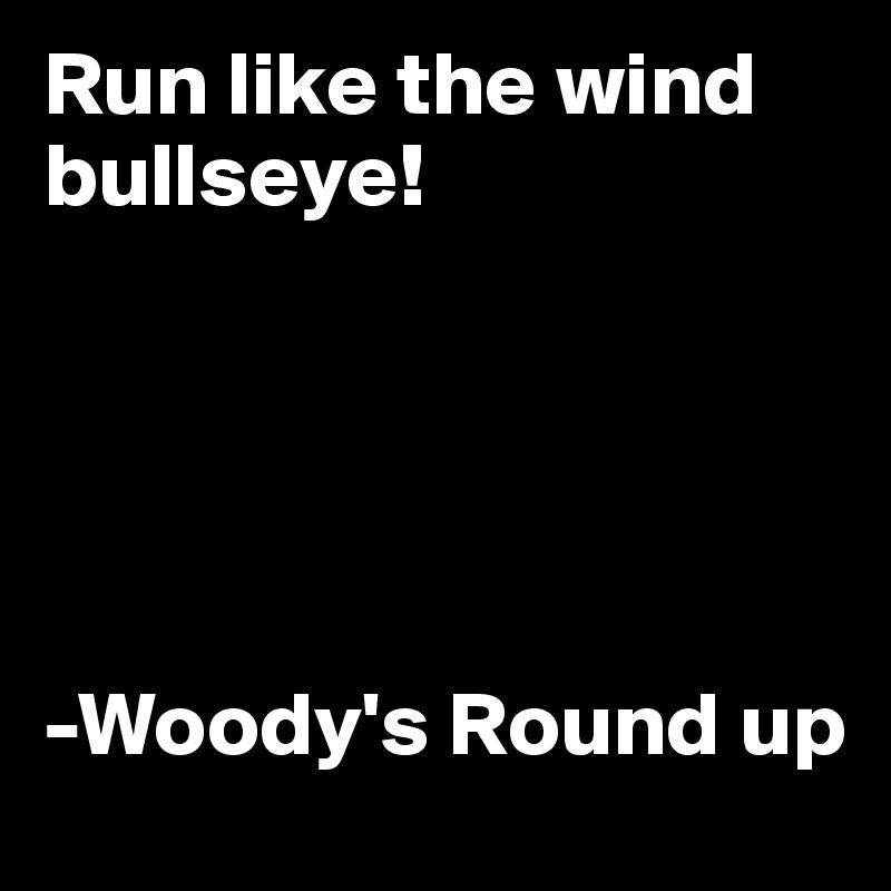 Run like the wind bullseye!





-Woody's Round up