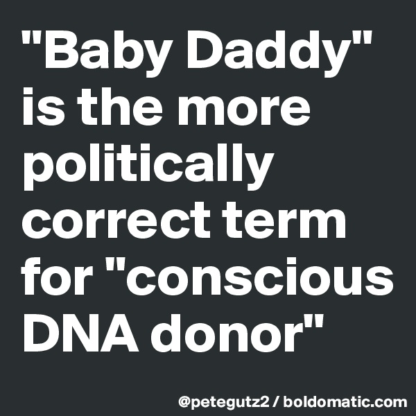 "Baby Daddy" is the more politically correct term for "conscious DNA donor"