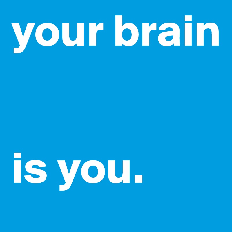 your brain


is you. 