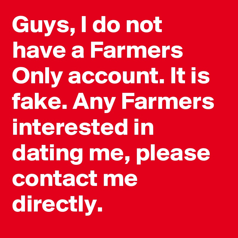 Farmers Only Account