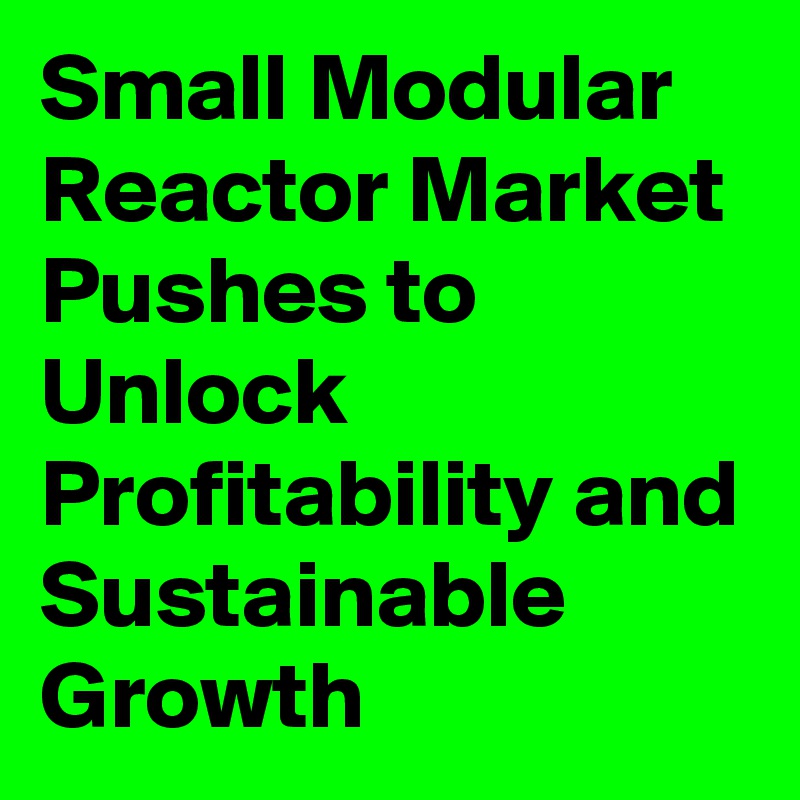 Small Modular Reactor Market Pushes to Unlock Profitability and Sustainable Growth