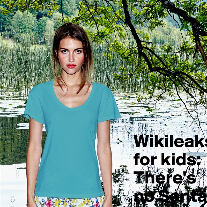 Wikileaks for kids: There's no Santa! White Womens Women Shirt T-Shirt Quote Custom Roadtrip Satin Jersey 