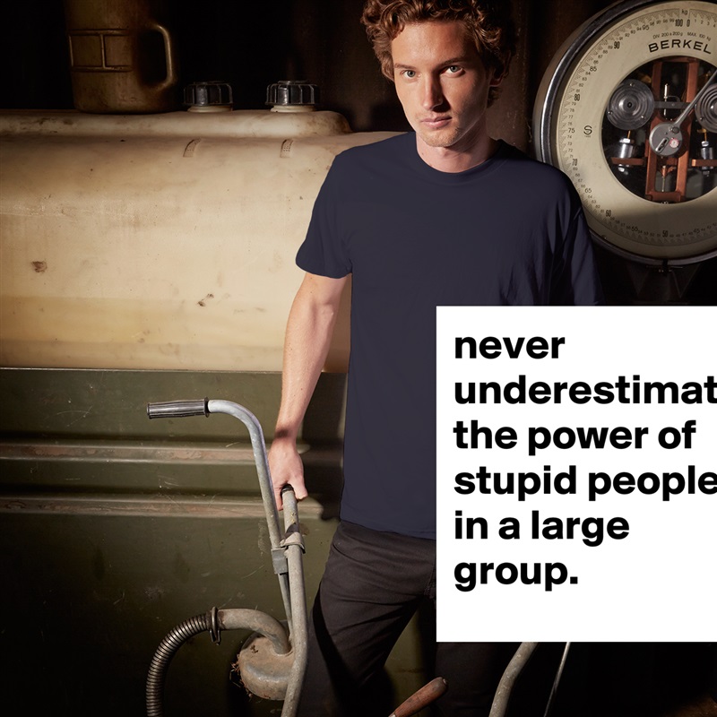 never underestimate the power of stupid people in a large group. White Tshirt American Apparel Custom Men 