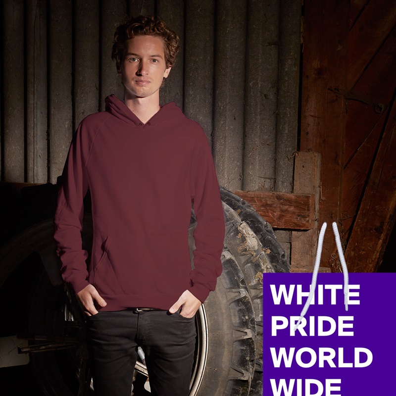 WHITE PRIDE WORLD WIDE White American Apparel Unisex Pullover Hoodie Custom  