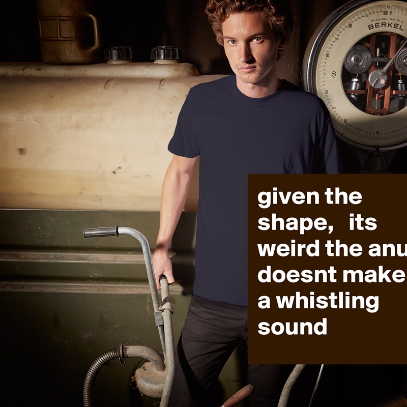 given the shape,   its weird the anus doesnt make a whistling sound White Tshirt American Apparel Custom Men 