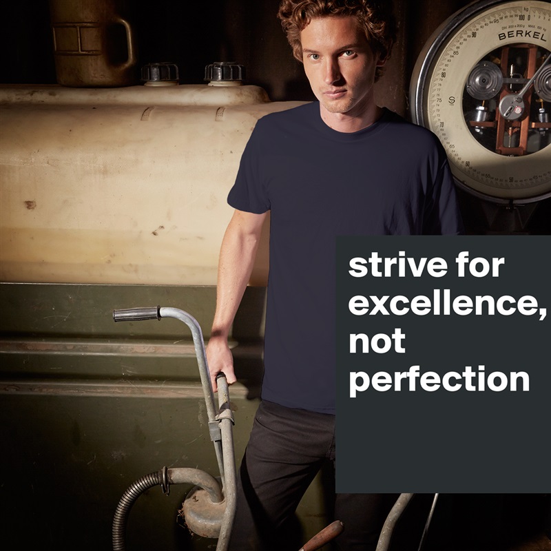 strive for excellence, not perfection

 White Tshirt American Apparel Custom Men 