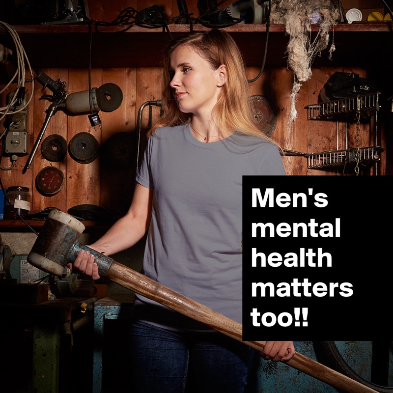 Men's mental health matters too!! White American Apparel Short Sleeve Tshirt Custom 