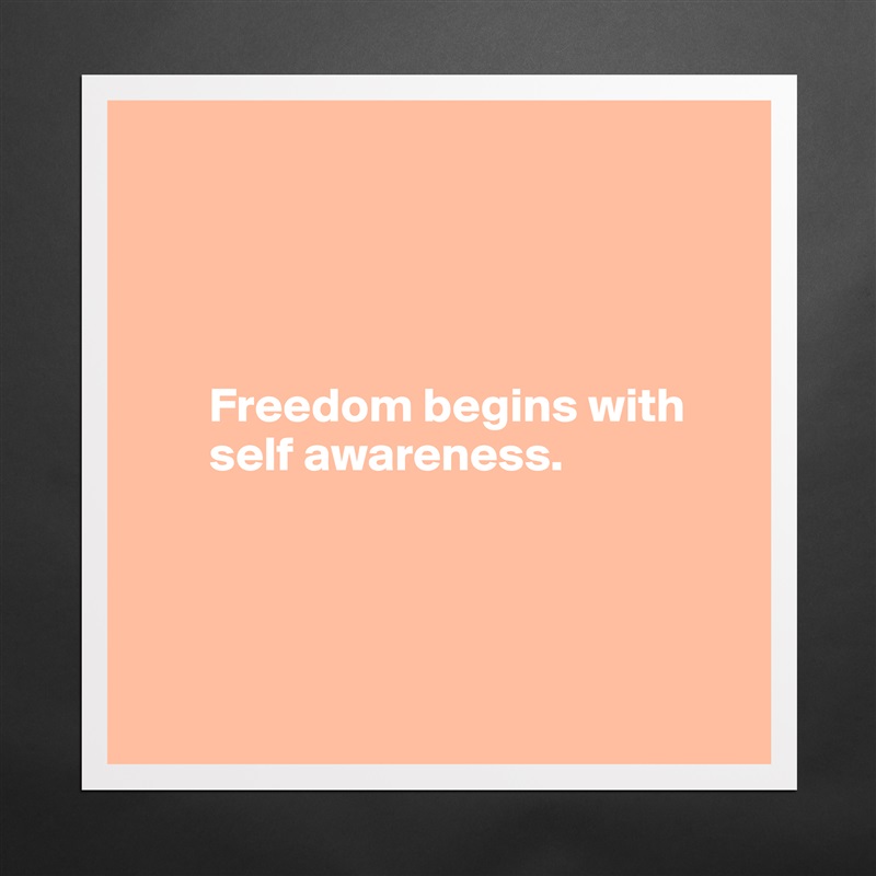 




       Freedom begins with 
       self awareness.




 Matte White Poster Print Statement Custom 