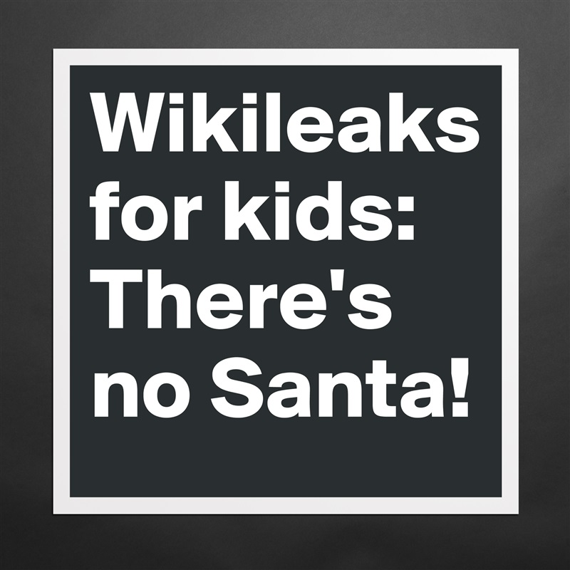 Wikileaks for kids: There's no Santa! Matte White Poster Print Statement Custom 