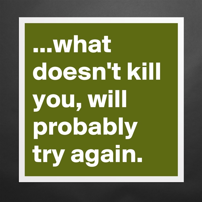 ...what doesn't kill you, will probably try again. Matte White Poster Print Statement Custom 
